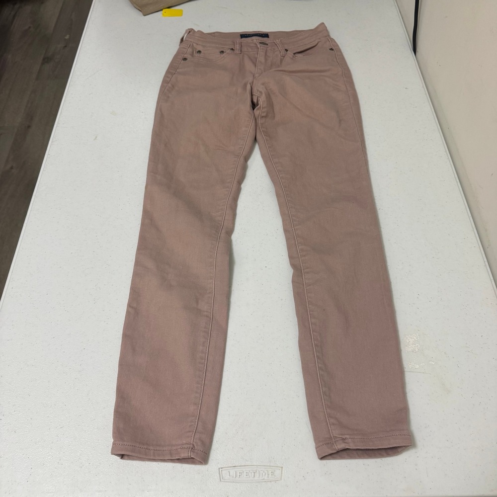 Aeropostale High Waisted Jegging Dusty Rose Mauve Skinny Pants Womens Size 0 Reg